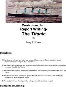 The Titanic Lesson Plan The Titanic Lesson Plan