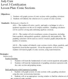 Conic Sections Lesson Plan Conic Sections Lesson Plan