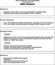 Body Awareness and Cooperation Lesson Plan Body Awareness and Cooperation Lesson Plan