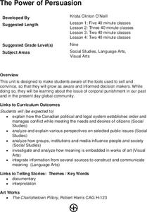 The Power of Persuasion Lesson Plan The Power of Persuasion Lesson Plan