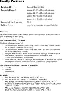 Family Portraits Lesson Plan Family Portraits Lesson Plan