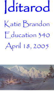 Iditarod Lesson Plan Iditarod Lesson Plan