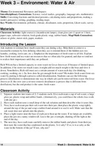 Environment: Water & Air Lesson Plan Environment: Water & Air Lesson Plan