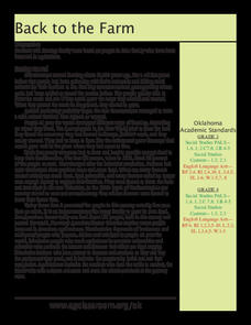 Back to the Farm Lesson Plan Back to the Farm Lesson Plan