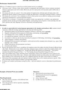 Let Me Convince You Lesson Plan Let Me Convince You Lesson Plan