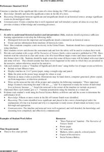 Slave Narratives Lesson Plan Slave Narratives Lesson Plan