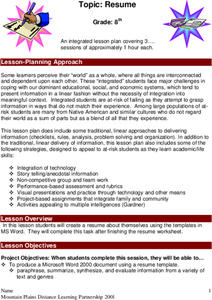 Resume Lesson Plan Resume Lesson Plan
