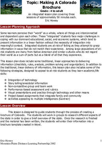 Making A Colorado Brochure Lesson Plan Making A Colorado Brochure Lesson Plan
