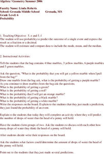 Probability Lesson Plan Probability Lesson Plan