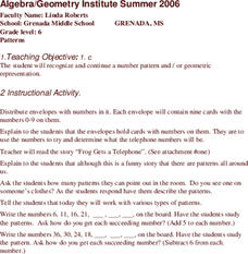 Patterns Lesson Plan Patterns Lesson Plan