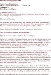 Three-Dimensional Figures Lesson Plan Three-Dimensional Figures Lesson Plan