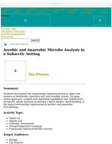 Aerobic and Anaerobic Microbe Analysis in a Subarctic Setting Lesson Plan Aerobic and Anaerobic Microbe Analysis in a Subarctic Setting Lesson Plan