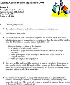 Circle Graphs Lesson Plan Circle Graphs Lesson Plan