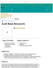 Acid Rain Research Lesson Plan Acid Rain Research Lesson Plan