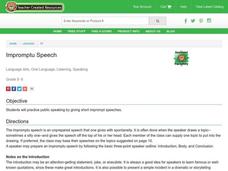 Impromptu Speech Lesson Plan Impromptu Speech Lesson Plan