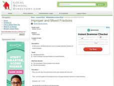 Improper and Mixed Fractions Lesson Plan Improper and Mixed Fractions Lesson Plan