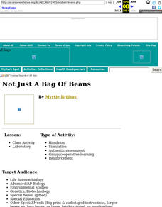 Not Just a Bag of Beans Lesson Plan Not Just a Bag of Beans Lesson Plan