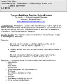 Night Lesson Plan Night Lesson Plan