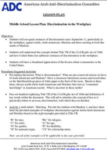 Discrimination in the Workplace Lesson Plan Discrimination in the Workplace Lesson Plan