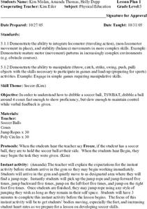 Soccer Lesson Plan Soccer Lesson Plan