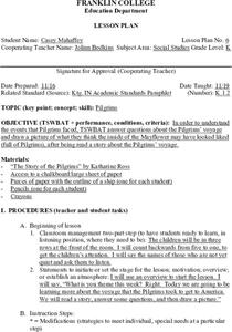 Pilgrims Lesson Plan Pilgrims Lesson Plan