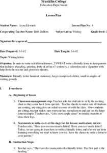 Writing letters Lesson Plan Writing letters Lesson Plan