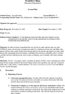 Fossils Lesson Plan Fossils Lesson Plan