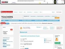 Independent and Subordinate Clauses Lesson Plan Independent and Subordinate Clauses Lesson Plan