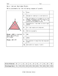 Indirect Euclidean Proofs Worksheet Indirect Euclidean Proofs Worksheet