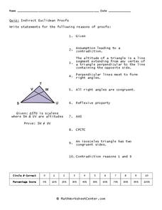 Indirect Euclidean Proofs Worksheet Indirect Euclidean Proofs Worksheet