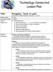 Whole Numbers Lesson Plan Whole Numbers Lesson Plan
