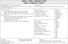 ADULT ESOL LESSON PLAN--Family and Parenting Lesson Plan ADULT ESOL LESSON PLAN--Family and Parenting Lesson Plan