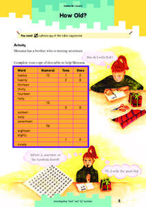 How Old? Lesson Plan How Old? Lesson Plan