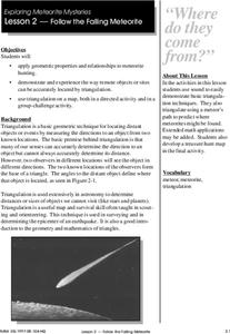 Follow The Falling Meteorite Lesson Plan Follow The Falling Meteorite Lesson Plan