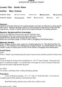Hands Poem Lesson Plan Hands Poem Lesson Plan