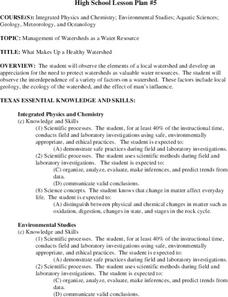 What Makes Up a Healthy Watershed Lesson Plan What Makes Up a Healthy Watershed Lesson Plan