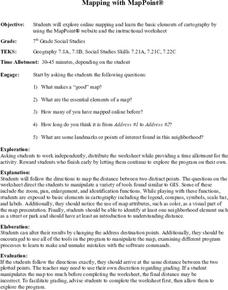 Mapping With MapPoint Lesson Plan Mapping With MapPoint Lesson Plan