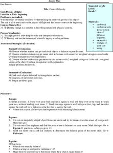 Center of Gravity Lesson Plan Center of Gravity Lesson Plan