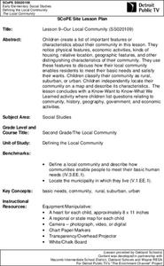 Lesson 9-Our Local Community Lesson Plan Lesson 9-Our Local Community Lesson Plan