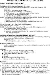 Cloudy With a Chance of Meatballs Lesson Plan Cloudy With a Chance of Meatballs Lesson Plan