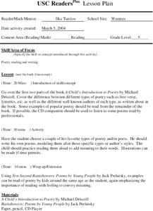 Poetry Reading and Writing Lesson Plan Poetry Reading and Writing Lesson Plan