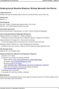 Underground Sleuths Discover Riches Beneath the Plains Lesson Plan Underground Sleuths Discover Riches Beneath the Plains Lesson Plan