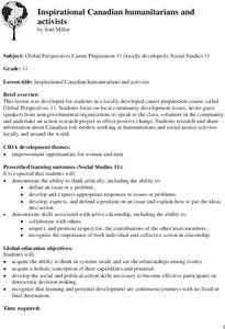 Inspirational Canadian Humanitarians And Activists Lesson Plan Inspirational Canadian Humanitarians And Activists Lesson Plan