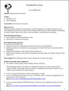 Good Schools For Everyone Lesson Plan Good Schools For Everyone Lesson Plan