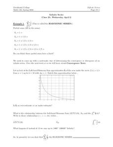 Infinite Series Worksheet Infinite Series Worksheet