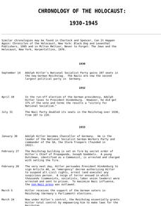 A Chronology of the Holocaust Lesson Planet Article A Chronology of the Holocaust Lesson Planet Article