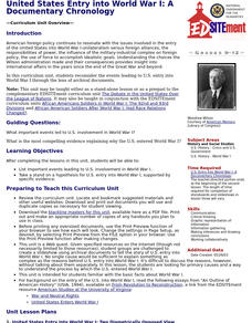 United States Entry into World War I: A Documentary Chronology Lesson Plan United States Entry into World War I: A Documentary Chronology Lesson Plan