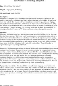 Who's Who at Our School Lesson Plan Who's Who at Our School Lesson Plan