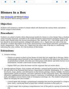 Biomes in a Box Lesson Plan Biomes in a Box Lesson Plan