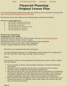 Financial Planning Lesson Plan Financial Planning Lesson Plan